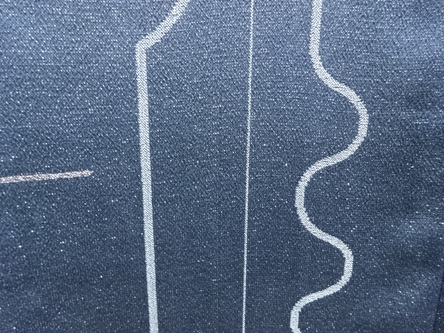  大正ロマン　抽象模様織出しお召着物